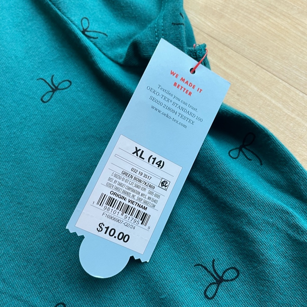 Cat & Jack Teal Dress with Bow Design - Picture 2 of 3